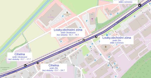 Omezení zastávek tř. T. Bati, Louky