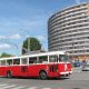Historický trolejbus Škoda 9 Tr na sídlišti Jižní Svahy ve Zlíně
