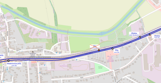 Omezení zastávky Pila směr Otrokovice