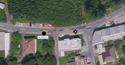 Dočasné posunutí zastávky Ke Křibům