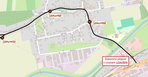 Omezení dopravy v Prštném a Loukách ve Zlíně