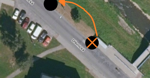 Dočasné posunutí zastávky Zborovská